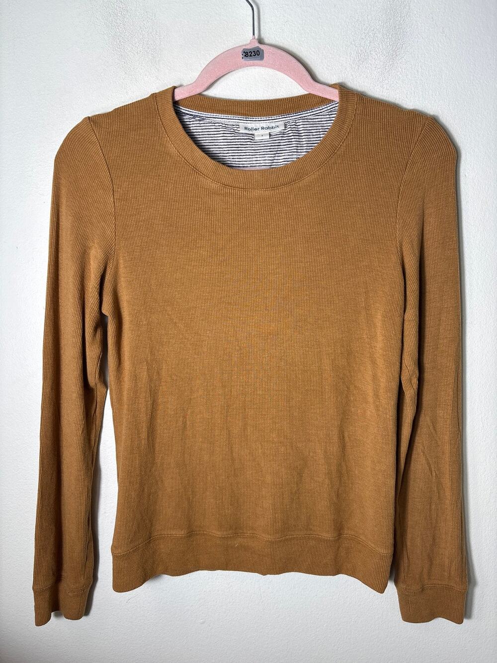 Roller Rabbit Brown Long Sleeve Ribbed Shirt and Pants Set Sz S
